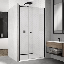 Sprchové dveře jednokřídlé 110cm SanSwiss SOL31 Solino Black 1100, sklo čiré, rám černý mat