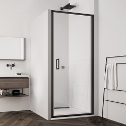 Sprchové dveře jednokřídlé 80cm SanSwiss TLSP Top Line S Black 800, sklo čiré, rám černý mat
