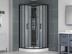 Sprchový box čtvrtkruh 90x90 cm SAT Project černý rám SATPROBOXS90CT
