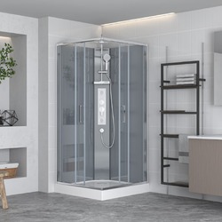 Náhled obrázku: Sprchový box s vaničkou 90x90 cm SAT Project chrom SATPROBOXQ90CRT 