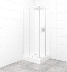Sprchový kout čtverec 80x80 cm SAT Project bílá sklo chinchilla SIKOMUQ80CH0