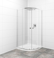 Sprchový kout čtvrtkruh 80x80 cm SAT Project, chrom, čiré sklo SIKOMUS80CRT