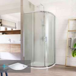 Sprchový kout s vaničkou 100x190cm Mero Lima R550 chrom ALU sklo Point