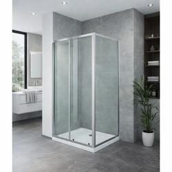 Sprchový kout s vaničkou 100x80cm Olsen-Spa Smart-Selva-Pina chrom, sklo čiré