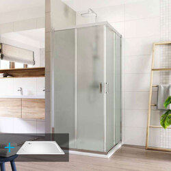 Sprchový kout s vaničkou 90x90x190 cm Mereo Lima chrom ALU, sklo Point - CK608A22KM