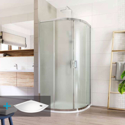 Sprchový kout s vaničkou 90x90x190 cm Mereo Lima R550, chrom ALU, sklo Point - CK608B22KM