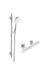 Sprchový set s termostatickou baterií  SAT Dark 150 mm chrom SATBSDA268CRSET
