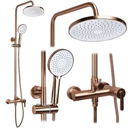 Náhled obrázku: Sprchový sloup s baterií Rea Ontario kartáčovaná měď Sprchový set Rea Ontario Brush Copper
