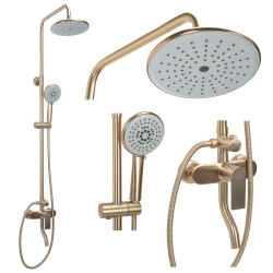 Sprchový sloup s vanovou baterií Rea VERSO BRUSHED zlato REA-P9146