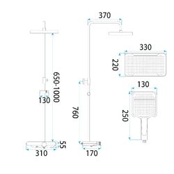 Náhled obrázku:  Sprchový systém REA Bari černá