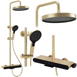 Náhled obrázku: Sprchový systém REA Farel kartáčované zlato Sprchový systém REA Farel Brush Gold