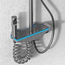 Náhled obrázku:  Sprchový systém REA Savio Led titan