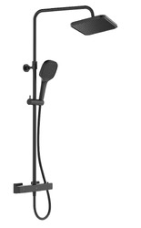 Sprchový systém SAT na stěnu s termostatickou baterií černá matná SATSSTZC