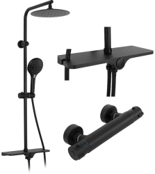 Sprchový termostatický systém REA MIKE černá