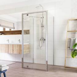 Náhled obrázku: Třístěnný sprchový kout 90x90x90cm Mero Lima chrom sklo čiré 