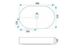 Náhled obrázku:  Umyvadlo na desku 49x31 cm REA Vanda Sandy