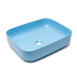 Umyvadlo na desku SAT Infinitio 50x39 cm, modrá mat