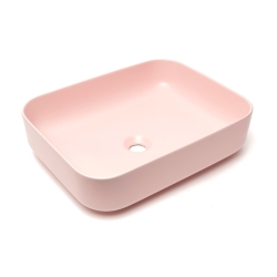 Umyvadlo na desku SAT Infinitio 50x39 cm, růžová mat