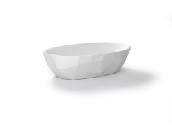 Umyvadlo na desku SAT Meda 56x37 cm, bílá lesk