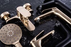 Náhled obrázku:  Umyvadlová baterie REA Marco broušené zlato