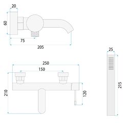 Náhled obrázku:  Vanová baterie REA LUNGO Diamond -Copper