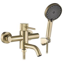 Vanová baterie se sprchou Rea Lungo Stripe kartáčované zlato