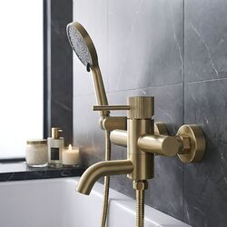 Náhled obrázku:  Vanová baterie Rea Lungo Stripe Gold  Brush