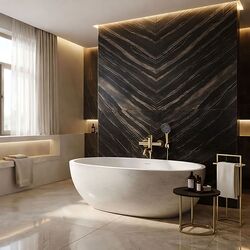 Náhled obrázku:  Vanová baterie Rea Lungo Stripe Gold  Brush