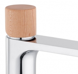 Náhled obrázku:  Vysoká umyvadlová baterie páka světlé dřevo