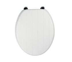 WC prkénko Novaservis dřevo MDF bílá panty kov-chrom