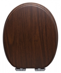 WC prkénko samosklápěcí Glacera MDF softclose imitace dřeva ořech