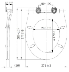 Náhled obrázku:  WC prkénko samosklápěcí Glacera softclose duroplast kulaté - rozměry