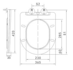 Náhled obrázku:  WC prkénko samosklápěcí SAT Infinitio bílé SATINFP - rozměry
