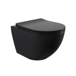 Wc s prkénkem softclose závěsné vírové SAT Fusion černá mat zadní odpad