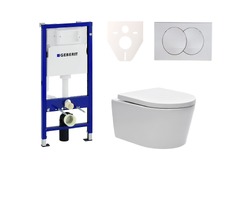WC set závěsný Geberit do lehkých stěn + WC SAT Brevis vč. sedátka SIKOGES6W7