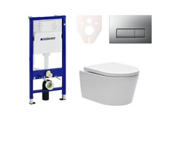 WC set závěsný Geberit do lehkých stěn + WC SAT Brevis vč. sedátka SIKOGES6W8