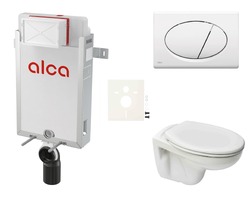 WC závěsný set Alca k zazdění + WC S-Line Pro vč. sedátka SIKOAP1