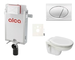 WC závěsný set Alca k zazdění + WC S-Line Pro vč. sedátka SIKOAP2
