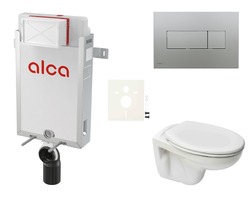 WC závěsný set Alca k zazdění + WC S-Line Pro vč. sedátka SIKOAP6