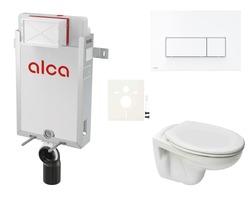 WC závěsný set Alca k zazdění + WC S-Line Pro vč. sedátka SIKOAP7
