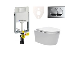 WC závěsný set Geberit k zazdění + WC SAT Brevis vč. prkénka SIKOGE1W71