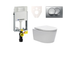 WC závěsný set Geberit k zazdění + WC SAT Brevis vč. prkénka SIKOGE1W72
