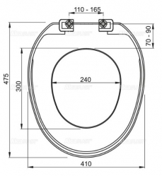 Náhled obrázku:  WC prkénko Alcadrain A3553 Basic antibacterial - rozměry
