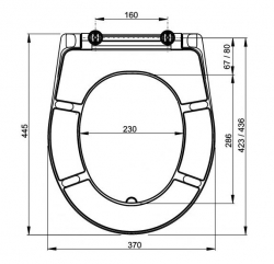 Náhled obrázku:  WC prkénko Alcadrain A601 antibacterial, duroplast - rozměry