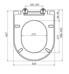 Náhled obrázku:  WC prkénko samosklápěcí Alcadrain A674S Soft-Close, duroplast - rozměry