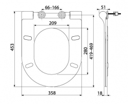 Náhled obrázku:  WC prkénko samosklápěcí Alcadrain A67SLIM Slim Soft-Close, duroplast