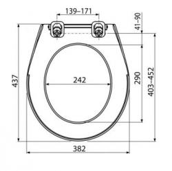 Náhled obrázku:  WC sedátko Alcadrain A60 antibacterial - rozměry