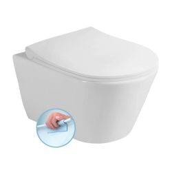 Závěsná WC mísa Sapho AVVA SHORT Rimless 35,5x49cm bílá