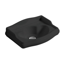 Náhled obrázku: Závěsné umývátko Kerasan Retro 41x30cm bez otvoru černá mat 