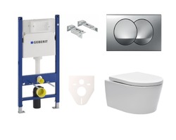 Závěsný WC set Geberit do lehkých stěn + WC SAT Brevis vč. sedátka SIKOGES7W72S